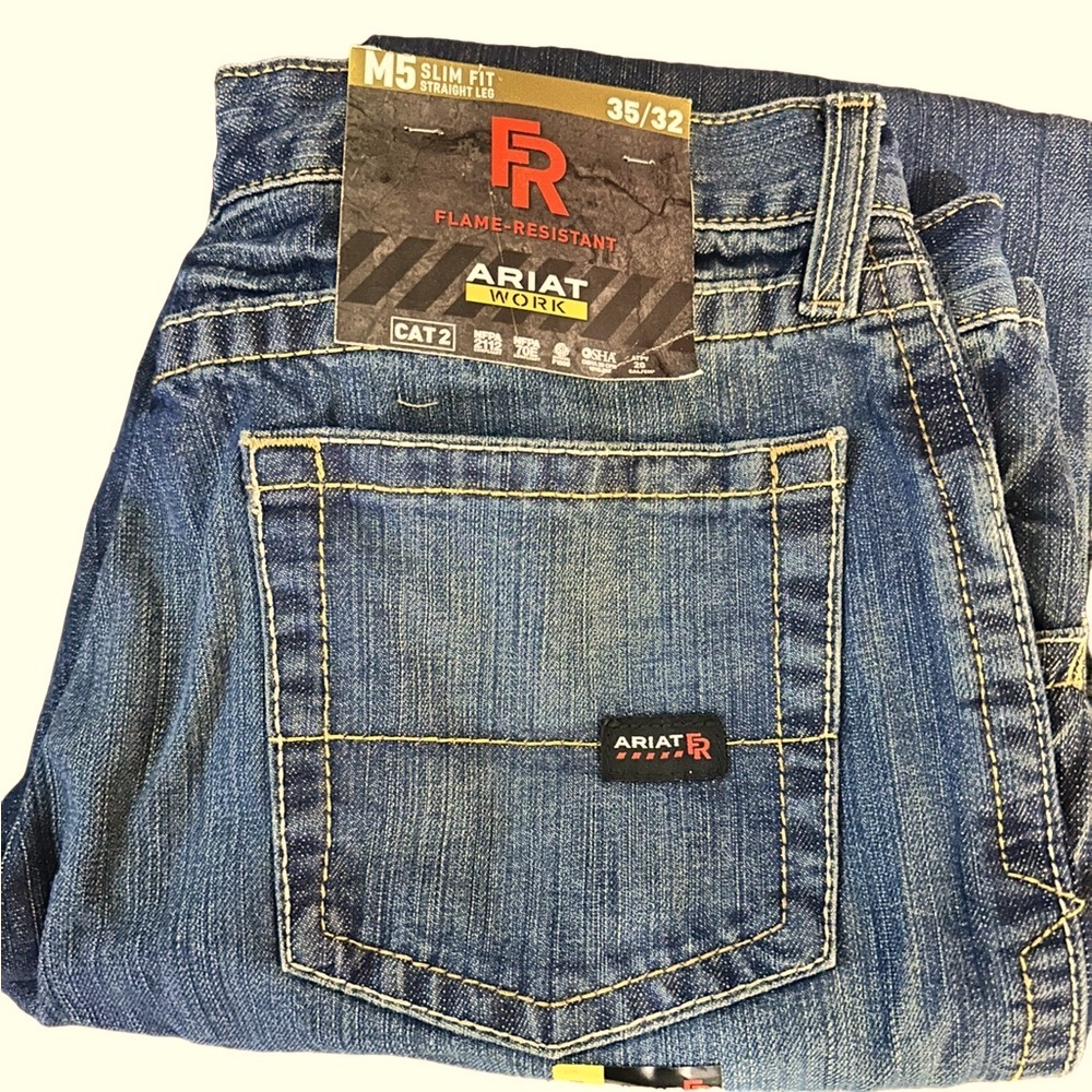 Ariat M5 Straight Fit, Straight Leg FR Fire Resistant Work Jeans, 35/32